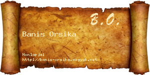 Banis Orsika névjegykártya